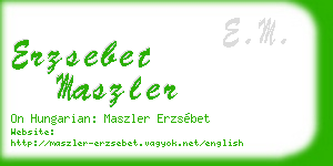 erzsebet maszler business card